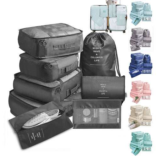 8-piece Set Luggage Divider Bag Travel Storage Clothes Underwear Shoes Organi...