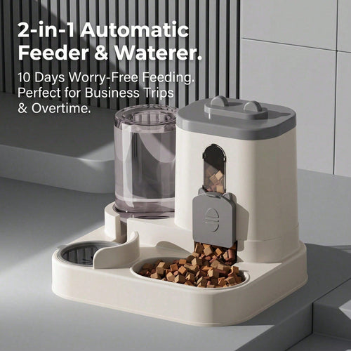 4 Colors Gravity Pet Feeder Water Dispenser Cute Cat Shaped Automatic Food Wa...
